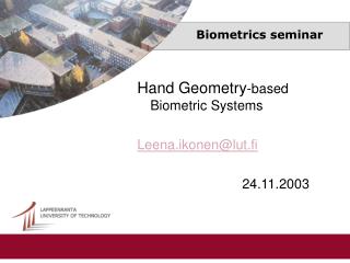 Biometrics seminar