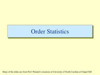 Order Statistics