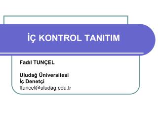 İÇ KONTROL TANITIM