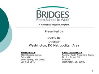 Presented by Shelby Hill Director Washington, DC Metropolitan Area