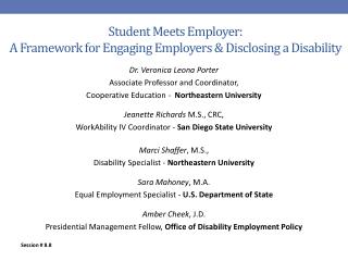 Student Meets Employer: A Framework for Engaging Employers &amp; Disclosing a Disability