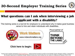 30-Second Employer Training Series