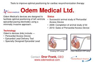 Contact: Dror Frank, CEO odemedical