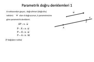 Parametrik doğru denklemleri 1