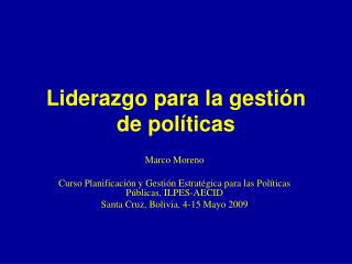 Liderazgo para la gestión de políticas