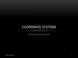 Coordinate Systems