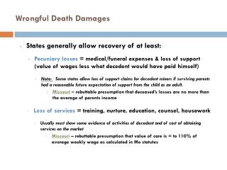 Wrongful Death Damages