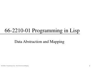 66-2210-01 Programming in Lisp