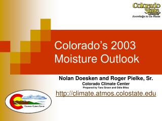 Colorado’s 2003 Moisture Outlook