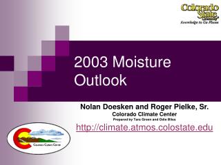 2003 Moisture Outlook