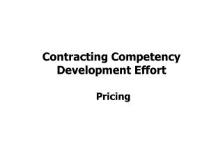 Contracting Competency Development Effort