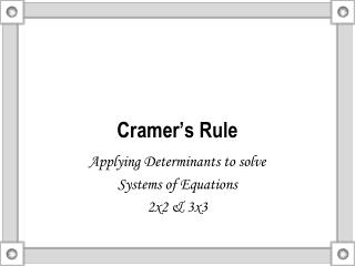 Cramer’s Rule