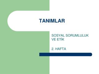 TANIMLAR