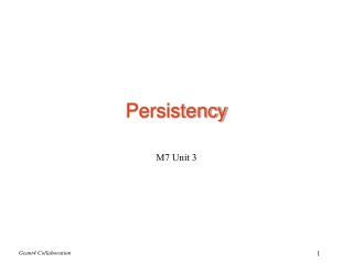 Persistency