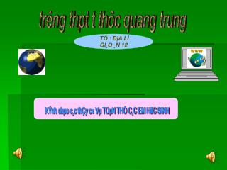 TỔ : ĐỊA LÍ GI¸O ¸N 12