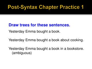 Post-Syntax Chapter Practice 1