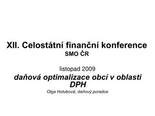 XII. Celostátní finanční konference SMO ČR