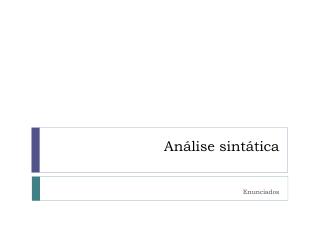 Análise sintática