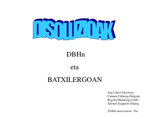 DISOLUZIOAK