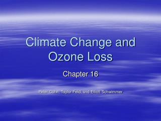 Climate Change and Ozone Loss