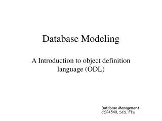 Database Modeling