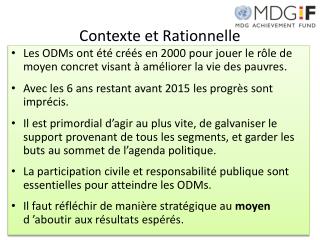 Contexte et Rationnelle