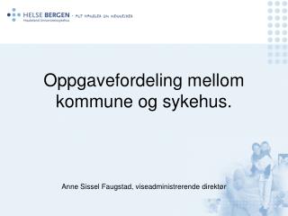 Oppgavefordeling mellom kommune og sykehus.