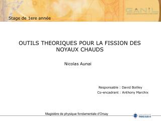 OUTILS THEORIQUES POUR LA FISSION DES NOYAUX CHAUDS