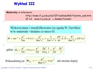 Wykład III