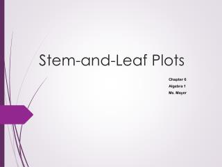 stem and leaf plots powerpoint