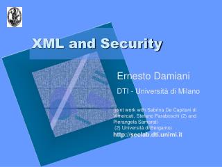 XML and Security