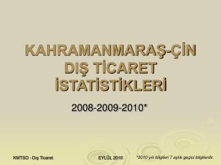 KAHRAMANMARAŞ-ÇİN DIŞ TİCARET İSTATİSTİKLERİ