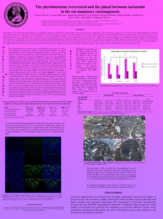 T he phytohormone resveratrol and the pineal hormone melatonin i n the rat mammary carcinogenesis