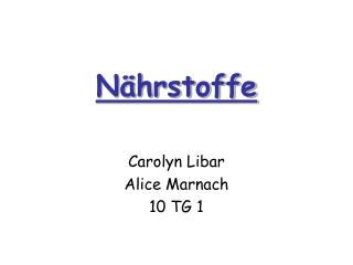 Nährstoffe