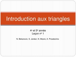 Introduction aux triangles