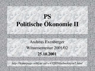 PS Politische Ökonomie II