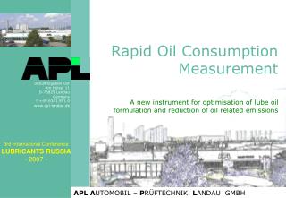 Rapid Oil Consumption Measurement