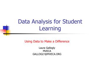 Data Analysis for Student Learning