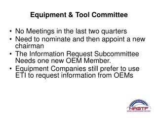 Equipment &amp; Tool Committee