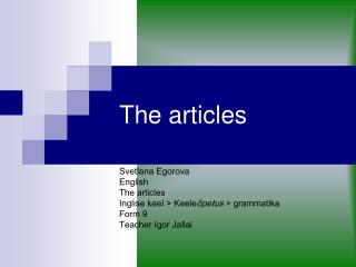 The articles