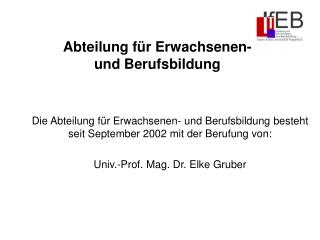 Abteilung für Erwachsenen- und Berufsbildung