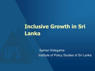 Inclusive Growth in Sri Lanka