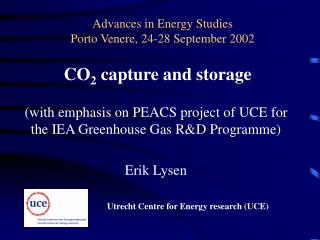 Advances in Energy Studies Porto Venere, 24-28 September 2002