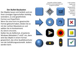 Die beiden mittleren Spalten enthalten zusammengesetzte und gruppierte Symbole.