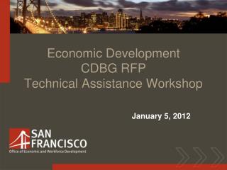 Economic Development CDBG RFP Technical Assistance Workshop