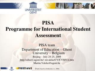 PISA Programme for International Student Assessment