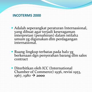 INCOTERMS 2000