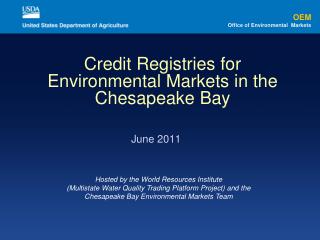 Credit Registries for Environmental Markets in the Chesapeake Bay