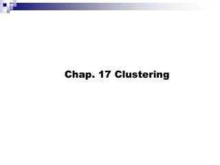 Chap. 17 Clustering