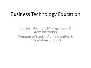 Business Technology Education